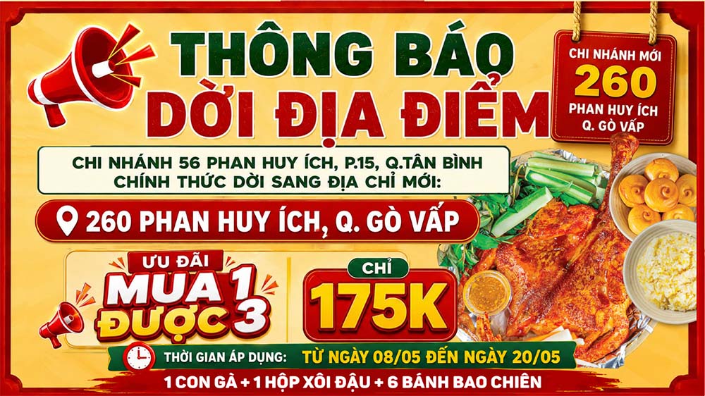 Đệ Nhất Gà Nướng 260 Phan Huy Ích Mua 1 được 3 chỉ 175K