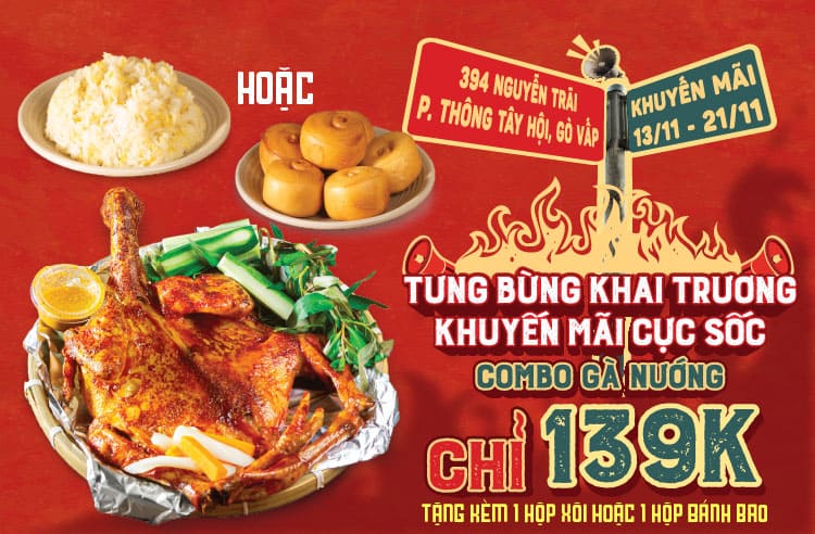 Combo Gà Nướng 139K Tại 394 Nguyễn Trãi Quận 5 