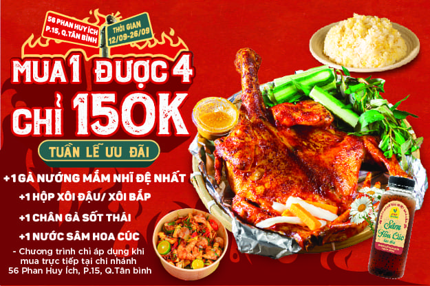 Mua 1 được 4 tại 56 Phan Huy Ích, P.15, Tân Bình.