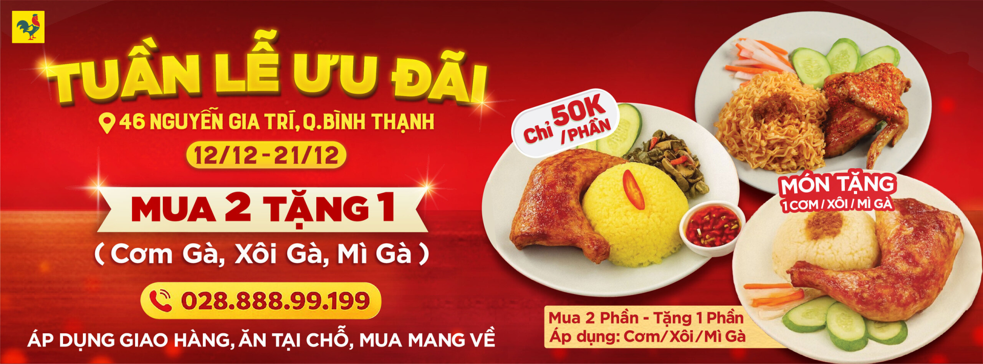 Ưu Đãi Mua 2 Tặng 1 tại Đệ Nhất Gà Nướng 46 Nguyễn Gia Trí Bình Thạnh