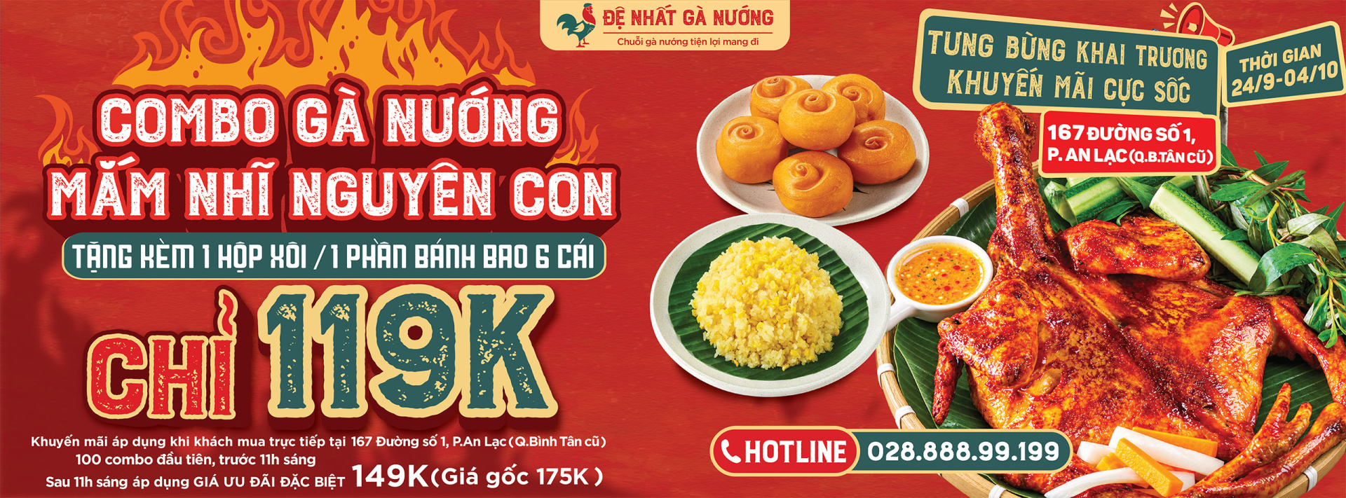 SĂN NGAY ƯU ĐÃI COMBO GÀ NƯỚNG 149K – NHÂN DỊP KHAI TRƯƠNG ĐỆ NHẤT GÀ NƯỚNG BÌNH TÂN!