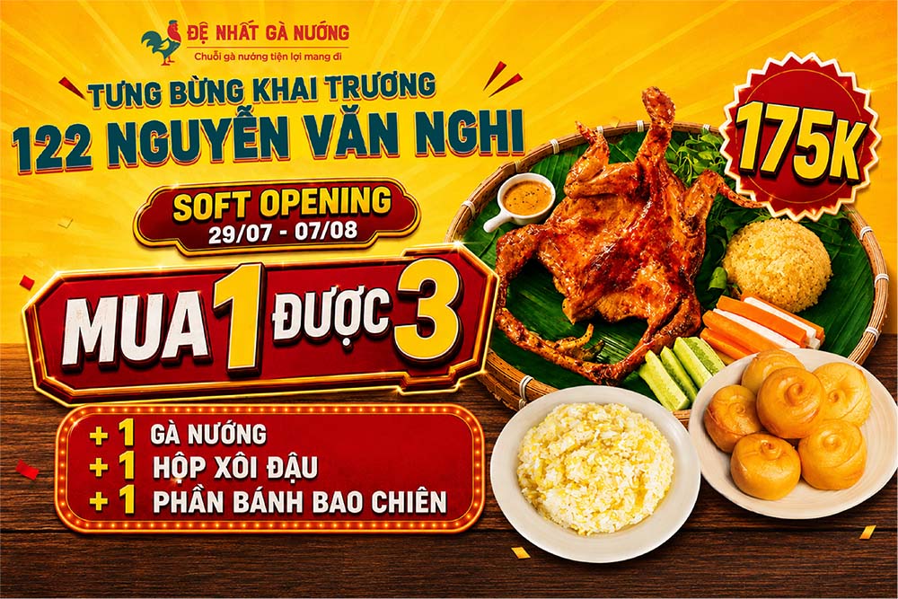 Đệ Nhất Gà Nướng 122 Nguyễn Văn Nghi Ưu Đãi Mua 1 được 3