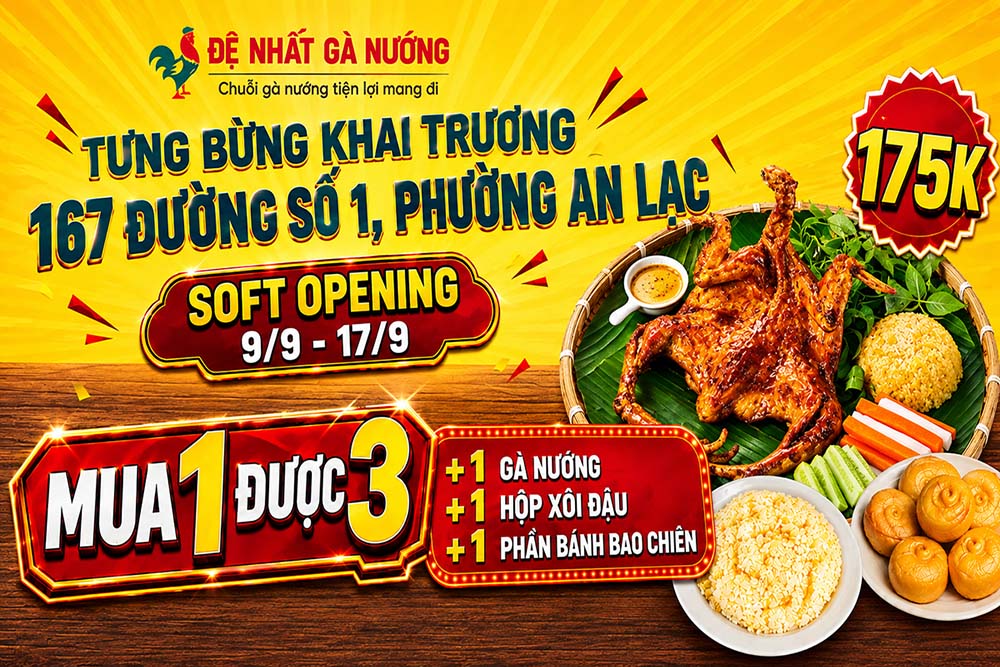 Chương trình khuyến mãi khai trương áp dụng từ 9/9 đến 17/9 tại 167 Đường Số 1, Phường An Lạc, Quận Bình Tân