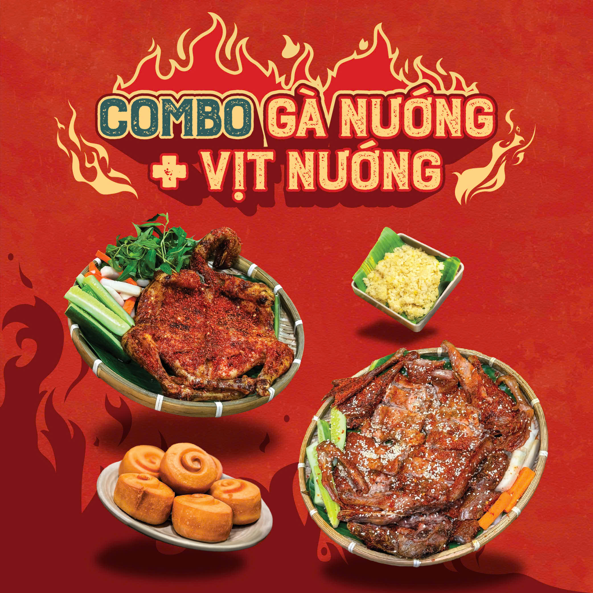 COMBO GÀ NƯỚNG + VỊT NƯỚNG