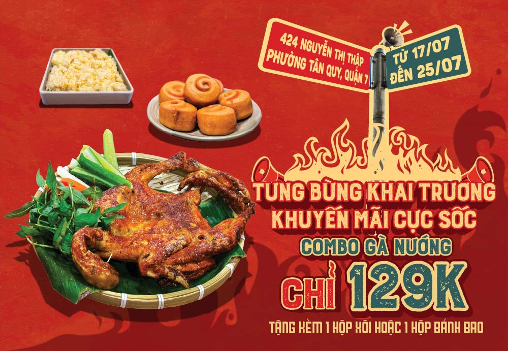 Combo gà nướng 129k tại 424 Nguyễn Thị Thập, Phường Tân Quy, Quận 7