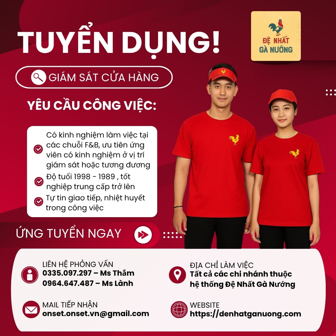 Tuyển Dụng Giám Sát Cửa Hàng