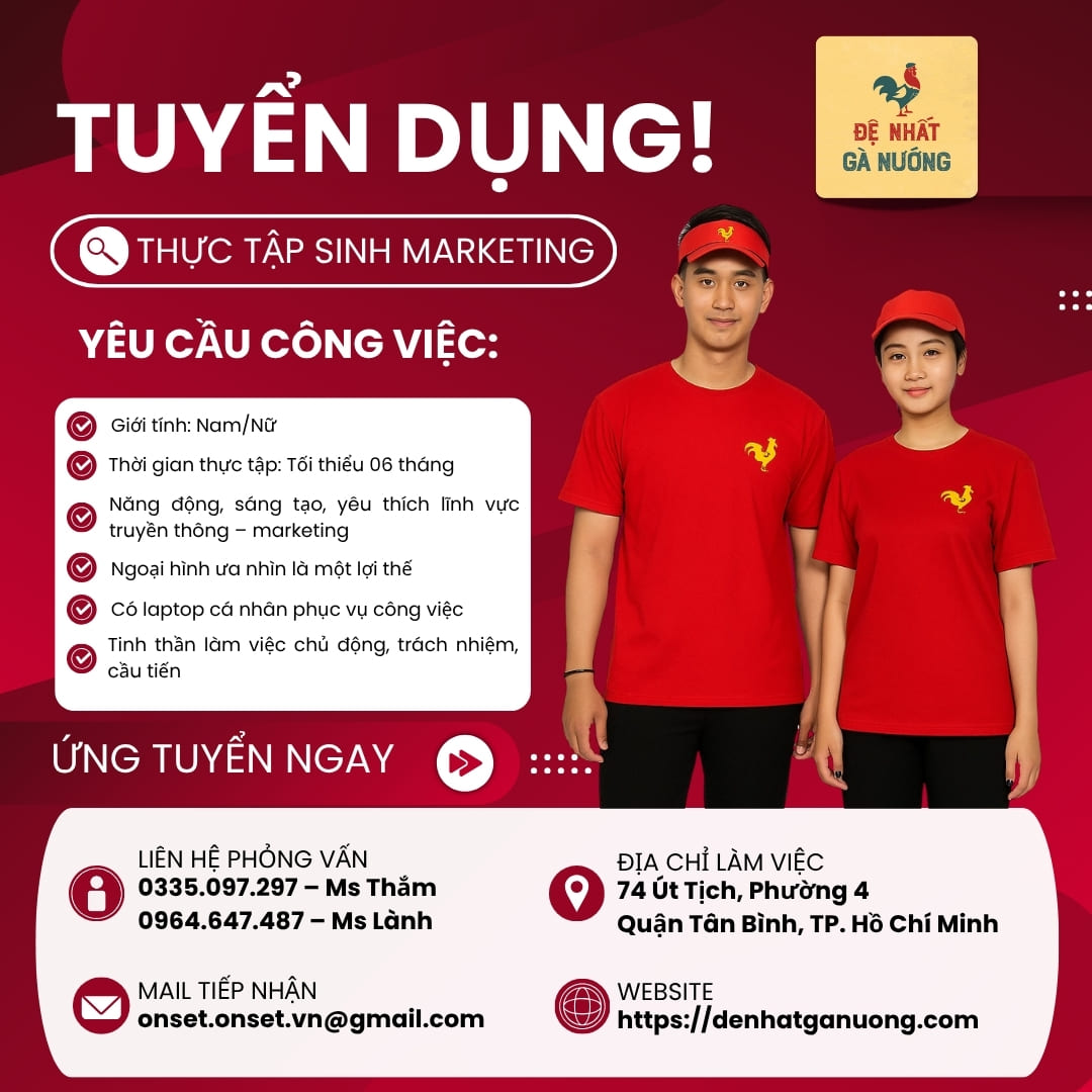 Tuyển Dụng Thực Tập Sinh Marketing